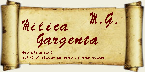 Milica Gargenta vizit kartica